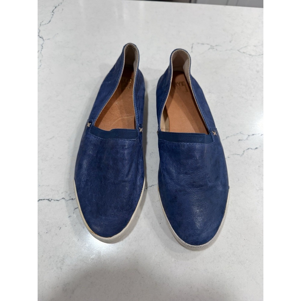 Frye Women's Navy Blue Loafer Flats Slip On Leather "Melanie" Size 8